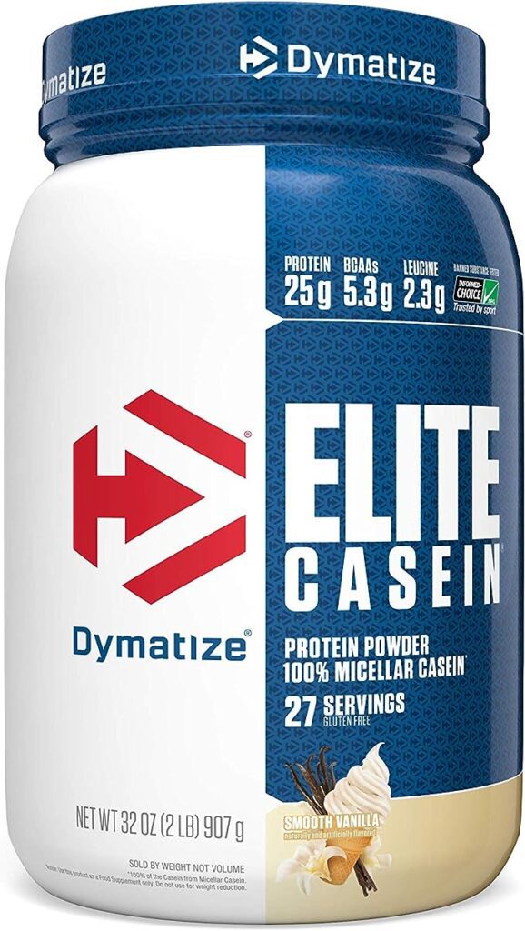 Dymatize Nutririon Elite Casein suplemento pre entrenamiento